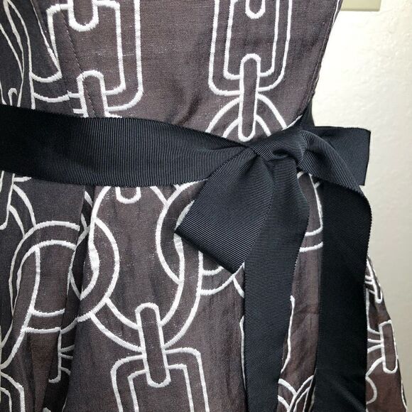 Anthropologie Corey Lynn Calter Dk Brown & Silver Strapless Cocktail Dress 6 - Picture 3 of 12